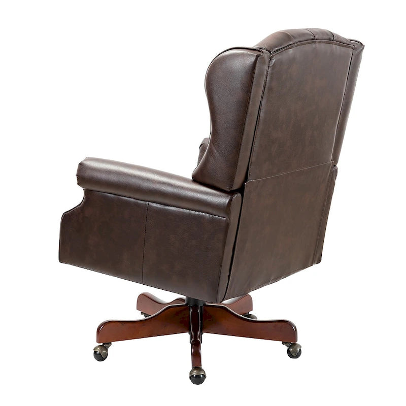 Chaise de bureau pivotante Maximiliano Modern avec dossier capitonné par HULALA HOME