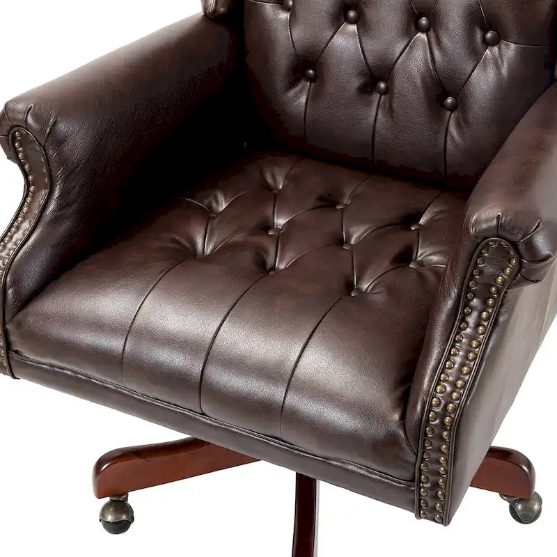 Chaise de bureau pivotante Maximiliano Modern avec dossier capitonné par HULALA HOME
