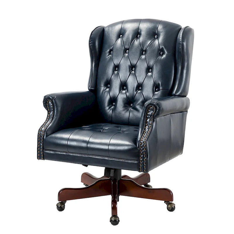 Chaise de bureau pivotante Maximiliano Modern avec dossier capitonné par HULALA HOME