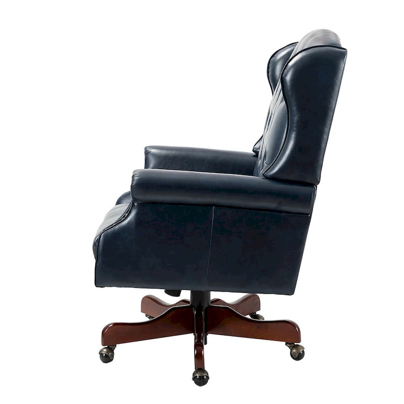 Chaise de bureau pivotante Maximiliano Modern avec dossier capitonné par HULALA HOME