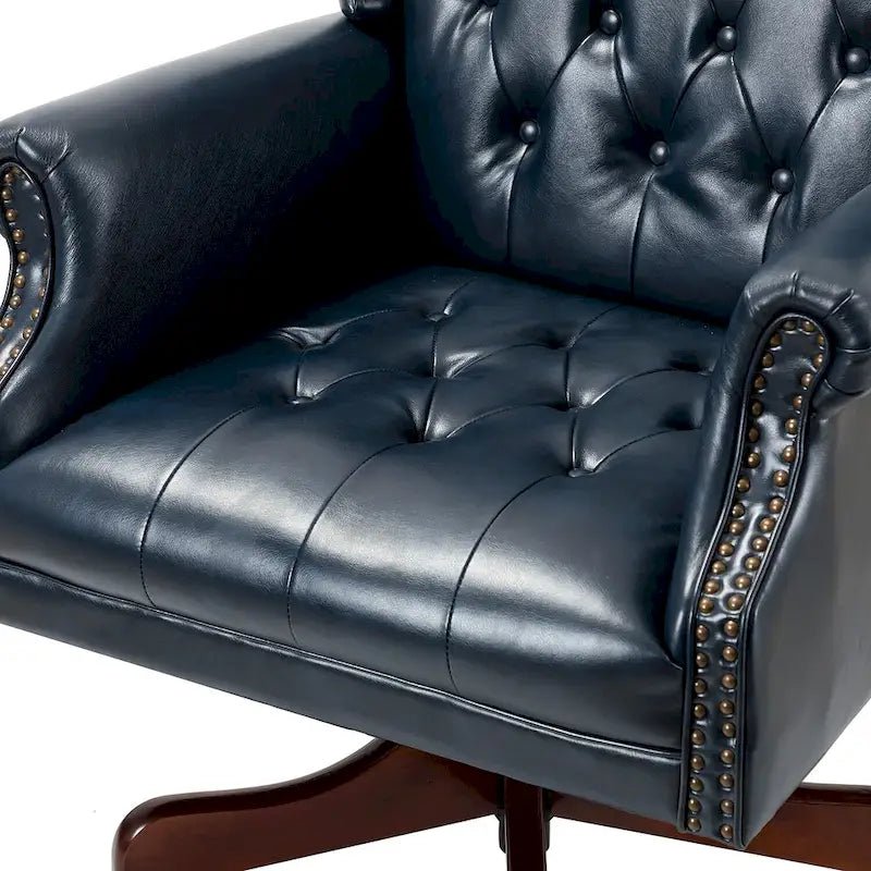 Chaise de bureau pivotante Maximiliano Modern avec dossier capitonné par HULALA HOME