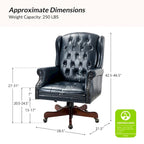 Chaise de bureau pivotante Maximiliano Modern avec dossier capitonné par HULALA HOME