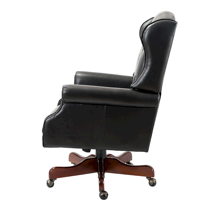 Chaise de bureau pivotante Maximiliano Modern avec dossier capitonné par HULALA HOME