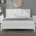 Lit plateforme queen moderne en bois massif blanc