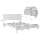 Lit plateforme queen moderne en bois massif blanc