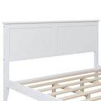 Lit plateforme queen moderne en bois massif blanc