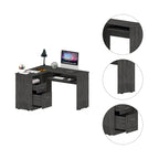 Bureau en L FM Furniture Raleigh avec deux tiroirs, une étagère et rangement pour unité centrale
