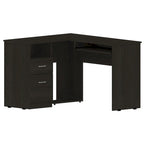 Bureau en L FM Furniture Raleigh avec deux tiroirs, une étagère et rangement pour unité centrale