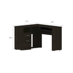 Bureau en L FM Furniture Raleigh avec deux tiroirs, une étagère et rangement pour unité centrale