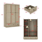 Armoire avec accents en rotin – Organiseur de vêtements spacieux et stylé
