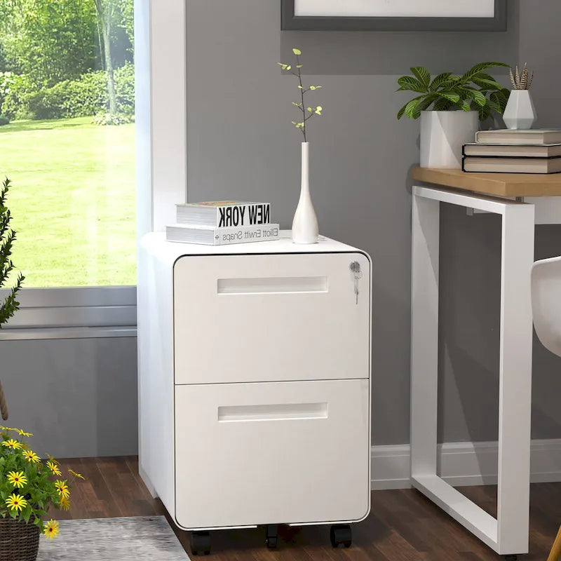 Modern 24.8 2-drawer Rolling Locking Steel File Cabinet
