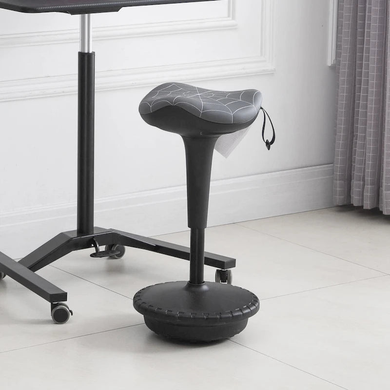 Tabouret de bureau debout Vinsetto avec siège réglable en hauteur, pivotant à 360° et inclinable, de couleur grise