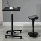 Tabouret de bureau debout Vinsetto avec siège réglable en hauteur, pivotant à 360° et inclinable, de couleur grise