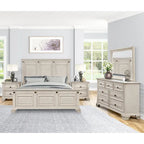  Renova Distressed Parchment Wood 5-piece Bedroom Set