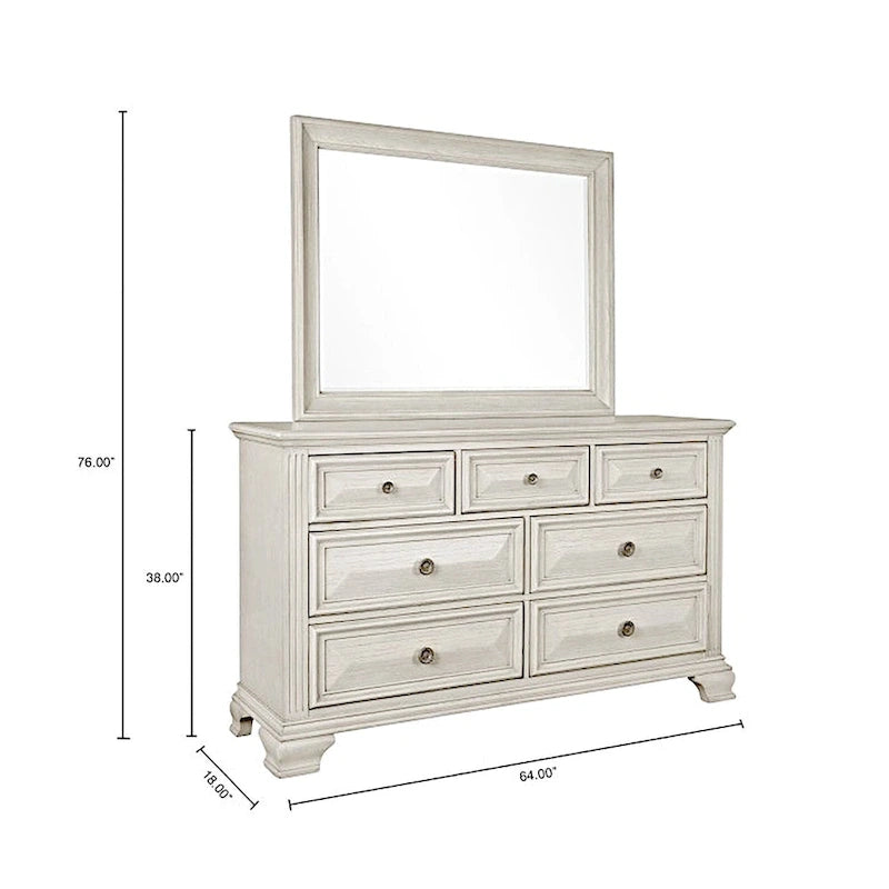 Ensemble de chambre à coucher 5 pièces en bois vieilli "Renova"