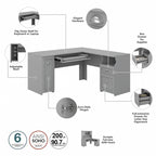 Bureau en L avec huche Fairview 60W par Bush Furniture