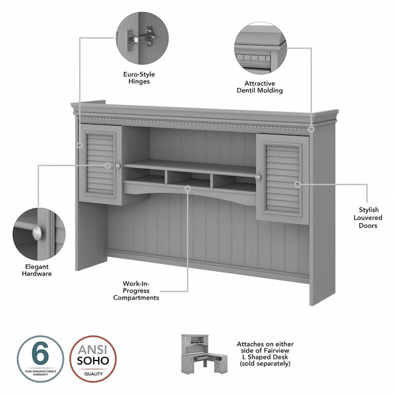 Bureau en L avec huche Fairview 60W par Bush Furniture