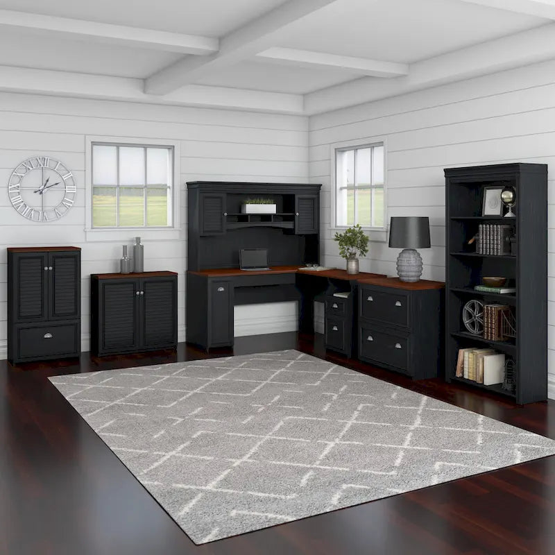 Bureau en L avec huche Fairview 60W par Bush Furniture