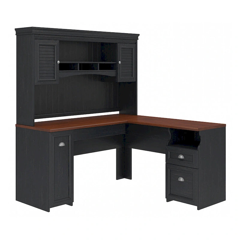 Bureau en L avec huche Fairview 60W par Bush Furniture