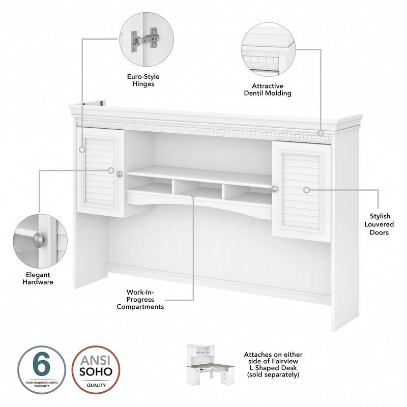 Bureau en L avec huche Fairview 60W par Bush Furniture
