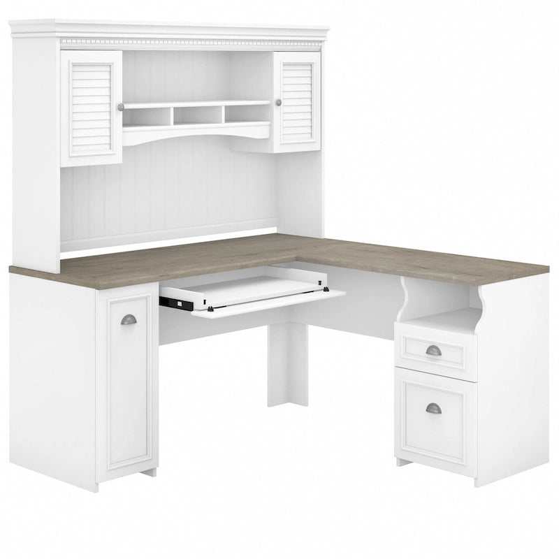 Bureau en L avec huche Fairview 60W par Bush Furniture