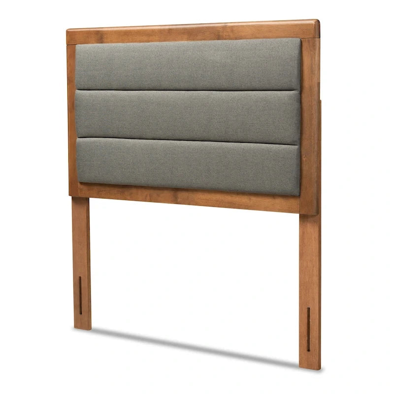 Tête de lit en tissu et bois Dexter Moderne et Contemporaine-Gris Foncé