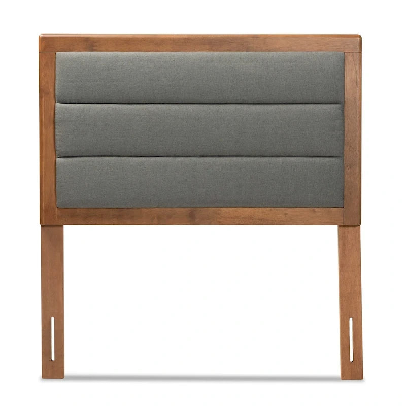 Tête de lit en tissu et bois Dexter Moderne et Contemporaine-Gris Foncé