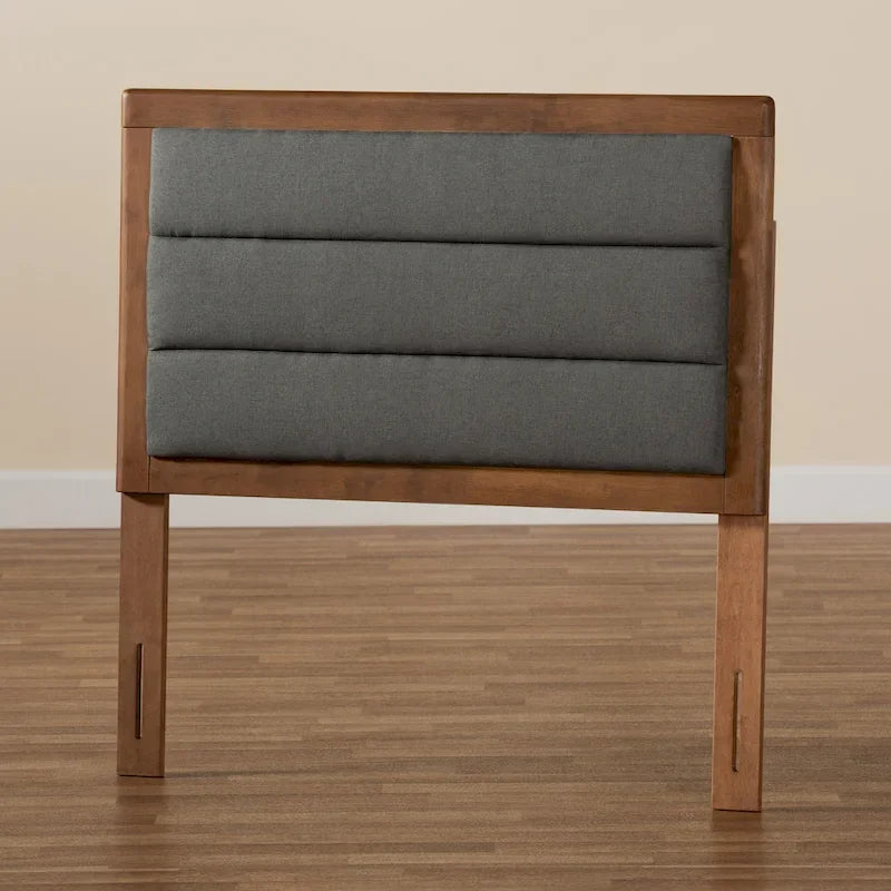 Tête de lit en tissu et bois Dexter Moderne et Contemporaine-Gris Foncé