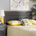 Tête de lit en tissu et bois Dexter Moderne et Contemporaine-Gris Foncé