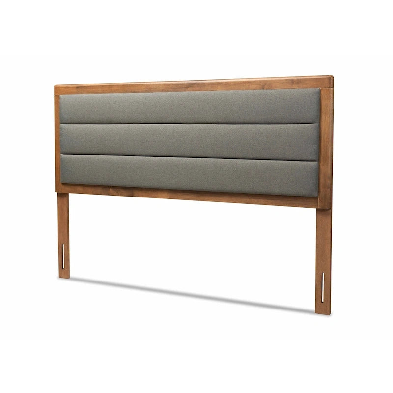 Tête de lit en tissu et bois Dexter Moderne et Contemporaine-Gris Foncé