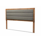 Tête de lit en tissu et bois Dexter Moderne et Contemporaine-Gris Foncé