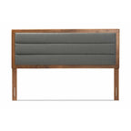 Tête de lit en tissu et bois Dexter Moderne et Contemporaine-Gris Foncé