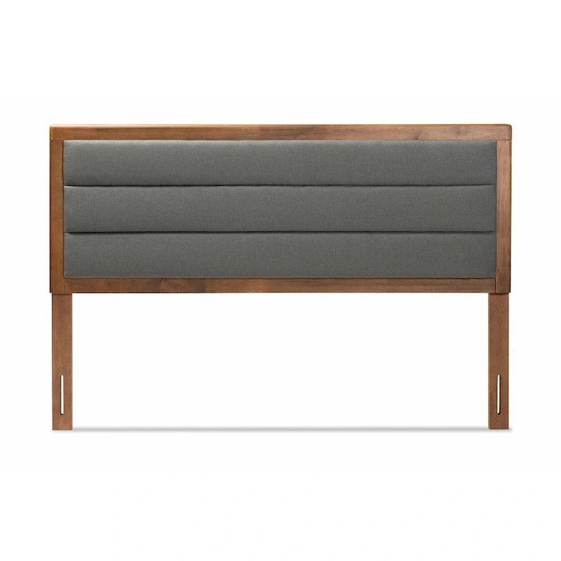 Tête de lit en tissu et bois Dexter Moderne et Contemporaine-Gris Foncé