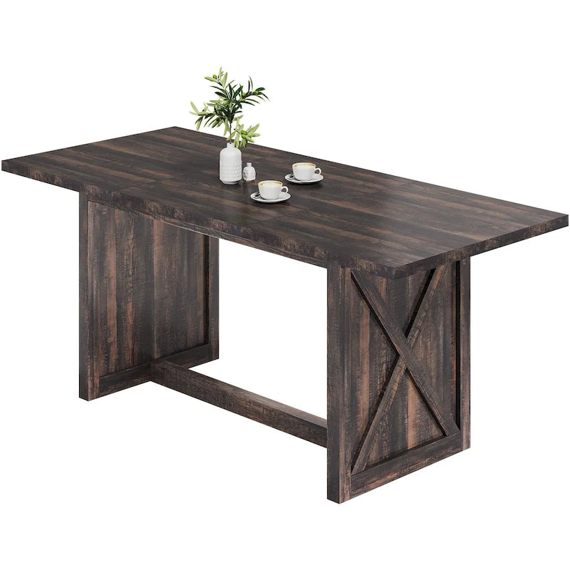 Moasis Grande Table à Manger de Ferme pour Cuisine de 70,8 po, pour 6 à 8 Personnes