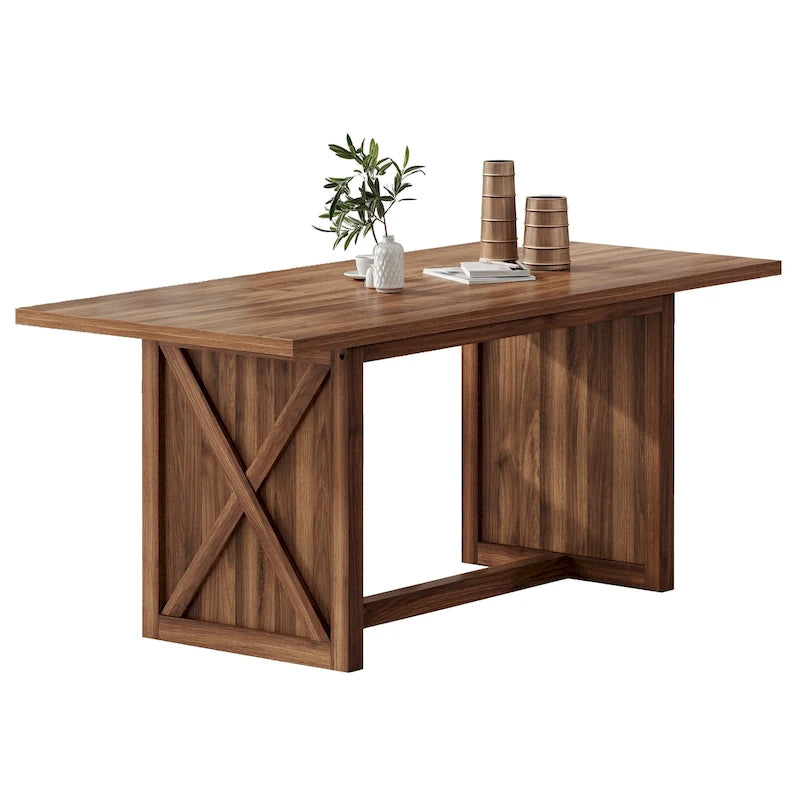 Moasis Grande Table à Manger de Ferme pour Cuisine de 70,8 po, pour 6 à 8 Personnes