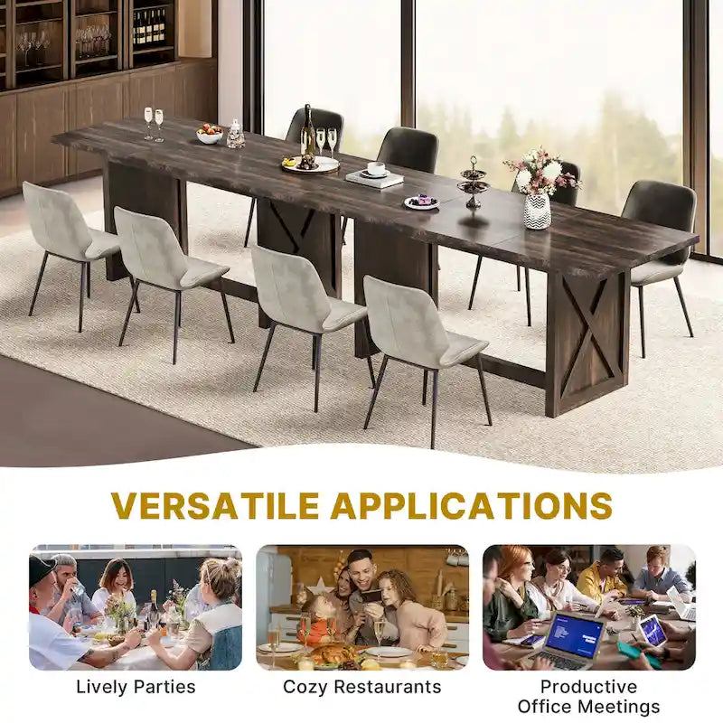 Moasis Grande Table à Manger de Ferme pour Cuisine de 70,8 po, pour 6 à 8 Personnes