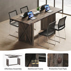 Moasis Grande Table à Manger de Ferme pour Cuisine de 70,8 po, pour 6 à 8 Personnes