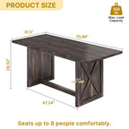 Moasis Grande Table à Manger de Ferme pour Cuisine de 70,8 po, pour 6 à 8 Personnes