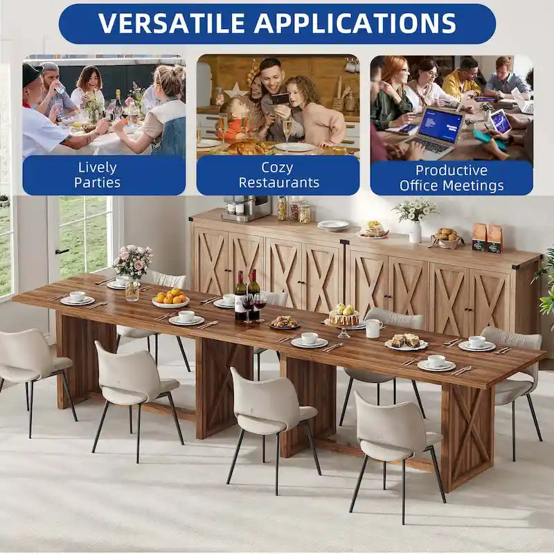 Moasis Grande Table à Manger de Ferme pour Cuisine de 70,8 po, pour 6 à 8 Personnes