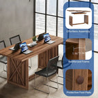Moasis Grande Table à Manger de Ferme pour Cuisine de 70,8 po, pour 6 à 8 Personnes