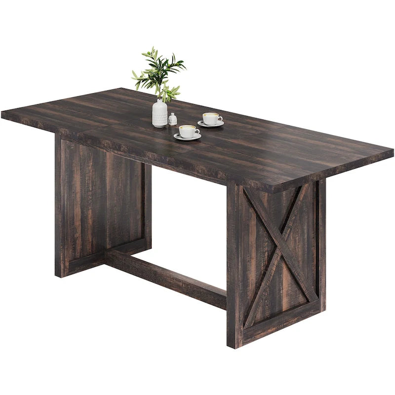 Moasis Grande Table à Manger de Ferme pour Cuisine de 70,8 po, pour 6 à 8 Personnes