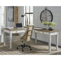 Bureau de télétravail 2 pièces Realyn antique blanc/marron