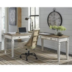 Bureau de télétravail 2 pièces Realyn antique blanc/marron