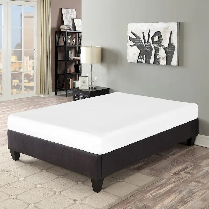 Cadre de lit plateforme Carter gris foncé 14 po avec sommier