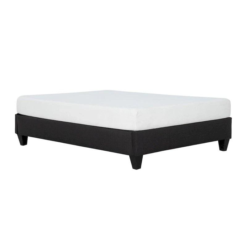 Cadre de lit plateforme Carter gris foncé 14 po avec sommier