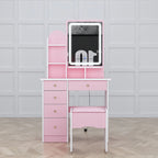 Coiffeuse avec miroir et lampe, meuble de maquillage avec tabouret