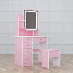 Coiffeuse avec miroir et lampe, meuble de maquillage avec tabouret