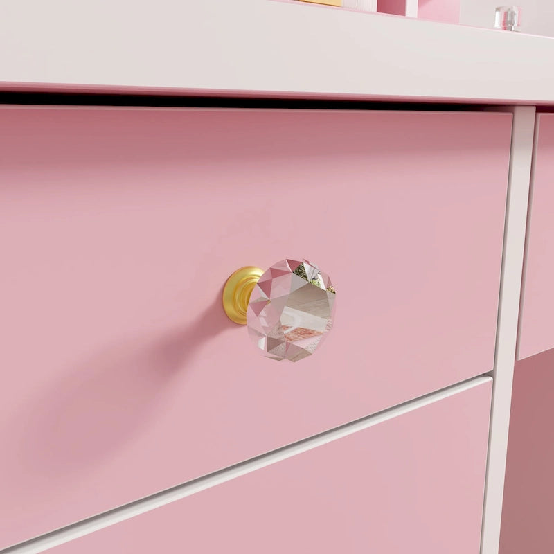 Coiffeuse avec miroir et lampe, meuble de maquillage avec tabouret