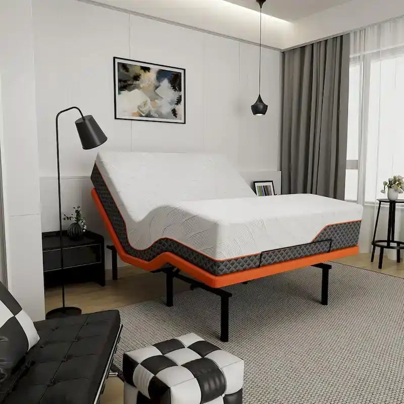 Cadre de lit réglable ESHINE - Matelas hybride à mémoire de forme 14 pouces Série 2000