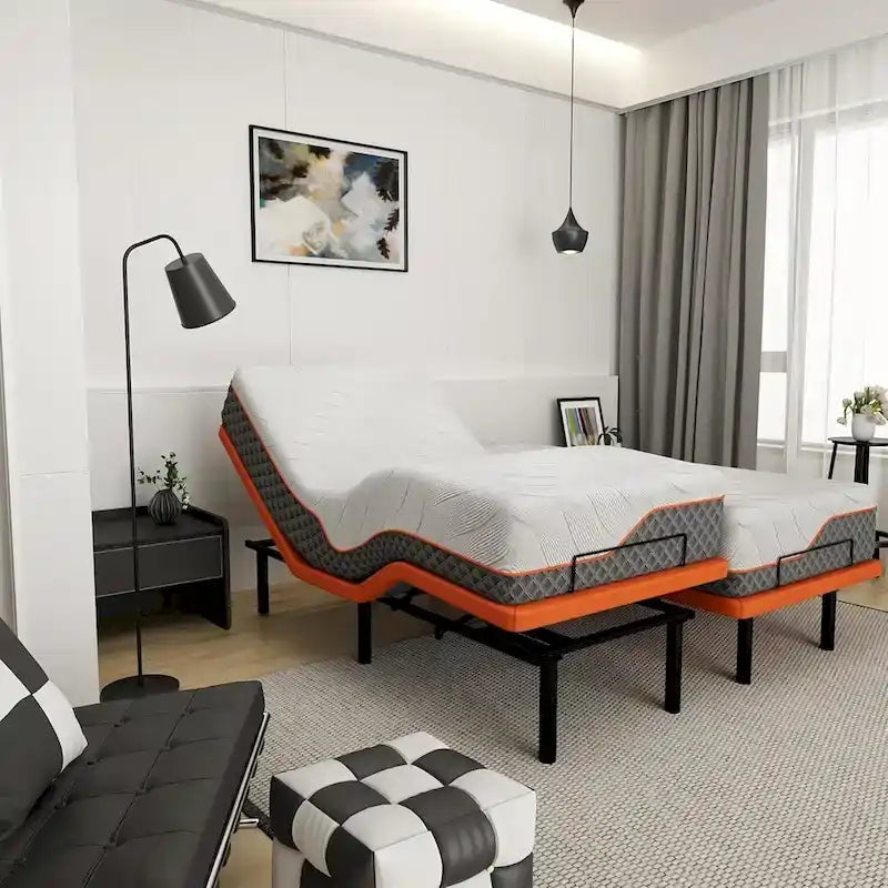 Cadre de lit réglable ESHINE - Matelas hybride à mémoire de forme 14 pouces Série 2000
